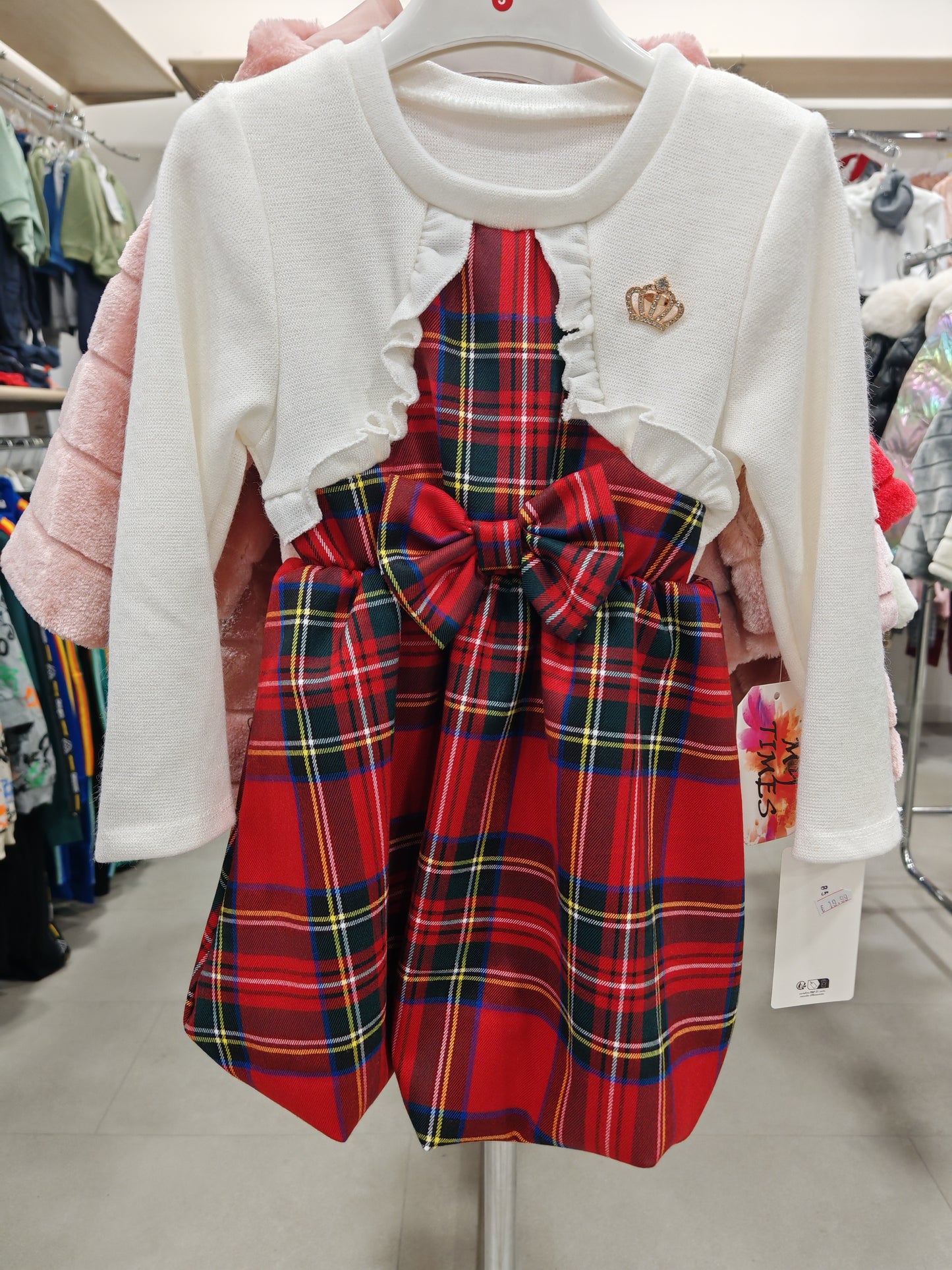 COMPLETO SCOZZESE BIANCO/ROSSO