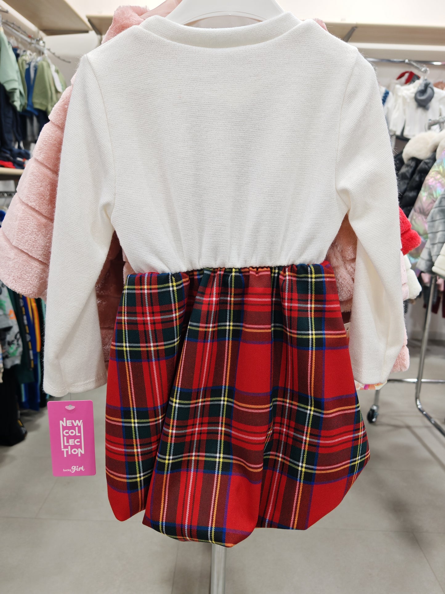 COMPLETO SCOZZESE BIANCO/ROSSO