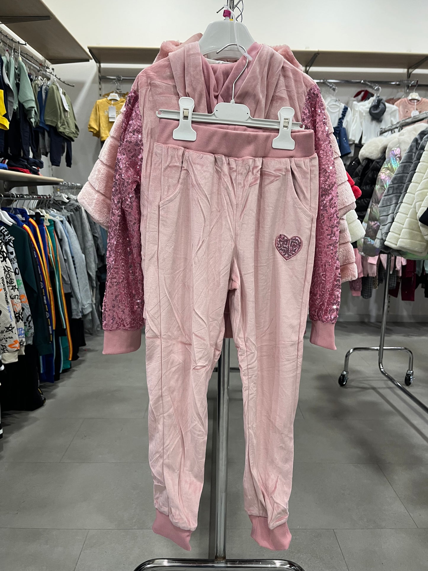 COMPLETO LOVE PINK STRAWS  ROSA  3 PEZZI