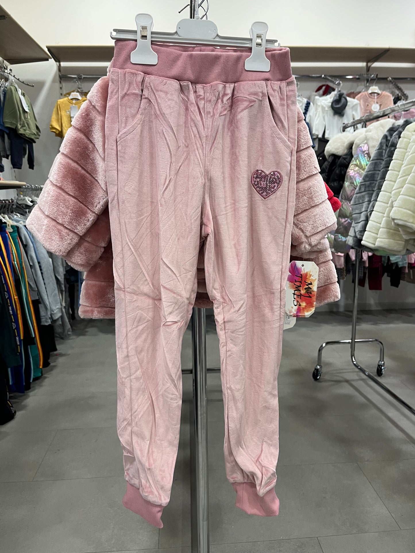 COMPLETO LOVE PINK STRAWS  ROSA  3 PEZZI