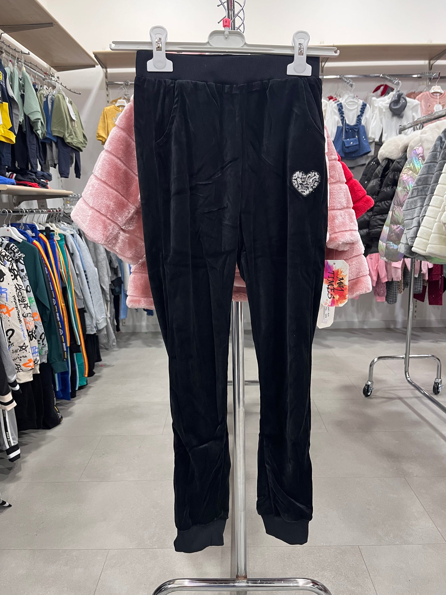 COMPLETO LOVE PINK STRAWS  NERO 3 PEZZI